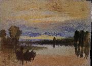 Joseph Mallord William Turner Sunset near the lake oil painting